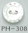 PH308 2-Loch-Knopf im Stich-Design aus gravierter Naturmuschel