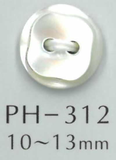 Zweiloch-Muschelknopf mit Diamantschliff