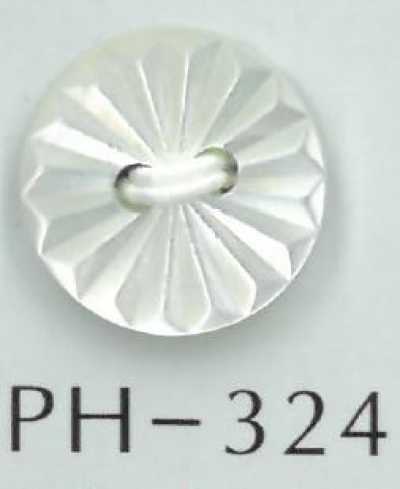 2-Loch geometrisch geschnitzter Muschelknopf