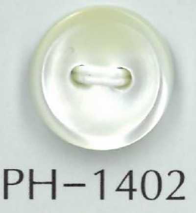 PH1402 2-Loch-Randknopf aus Naturmuschel, 2 mm dick