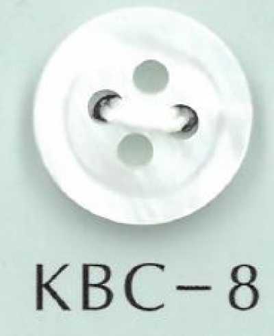 KBC-8 BIANCO MUSCHEL 4-Loch-Muschelknopf mit Zentralvertiefung