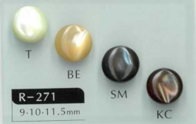 R-271 Runder Muschelknopf mit Tunnel-Schaft