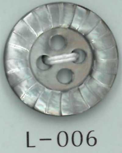 L-006 4-Loch Muschelknopf mit Randkante