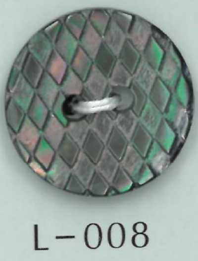 Diamantgravierter 2-Loch-Muschelknopf