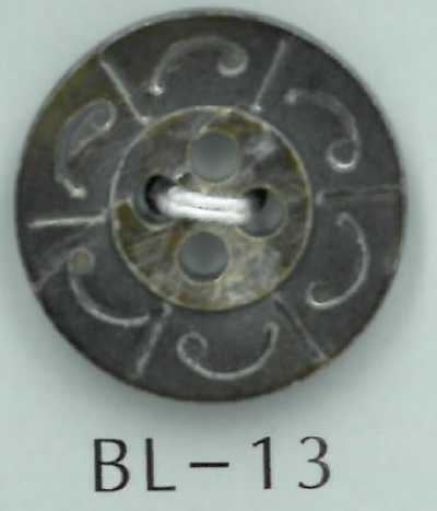 BL-13 Gemusterter 4-Loch-Muschelknopf im japanischen Stil