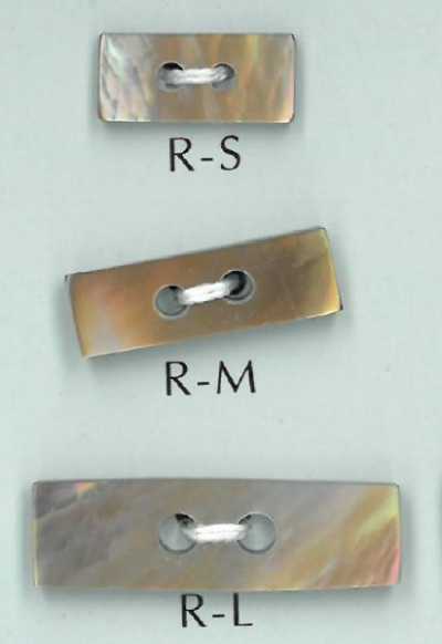 R 2-Loch rechteckiger Muschelknopf