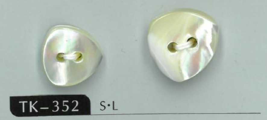 TK352 2-Loch-Knopf in gleichseitiger Dreiecksform aus Takase-Muschel