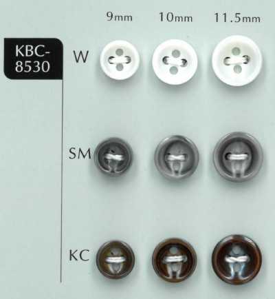 KBC-8530 4-Loch 3 mm dicker konkaver Muschelknopf
