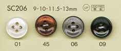 SC206 DAIYA BUTTONS stoßfeste HYPER DURABLE-Serie Polyesterknöpfe in Muscheloptik