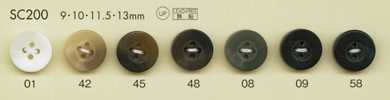 SC200 DAIYA BUTTONS schlagfeste Polyesterknöpfe der Serie HYPER DURABLE in Büffelhorn-Optik