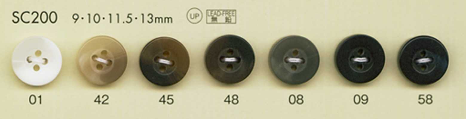 SC200 DAIYA BUTTONS schlagfeste Polyesterknöpfe der Serie HYPER DURABLE in Büffelhorn-Optik