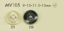 MV105 DAIYA BUTTONS Polyesterknopf in Muscheloptik