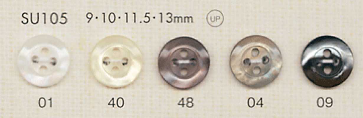 SU105 DAIYA BUTTONS Polyesterknopf in Muscheloptik