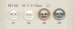 FR100 DAIYA BUTTONS Muschelartiger Polyesterknopf