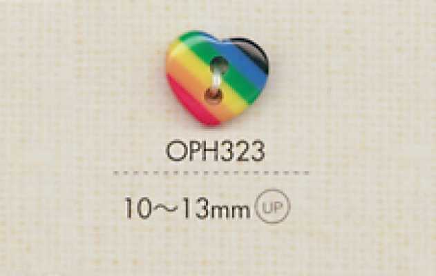 DAIYA BUTTONS Herzförmiger Polyesterknopf (Regenbogen)