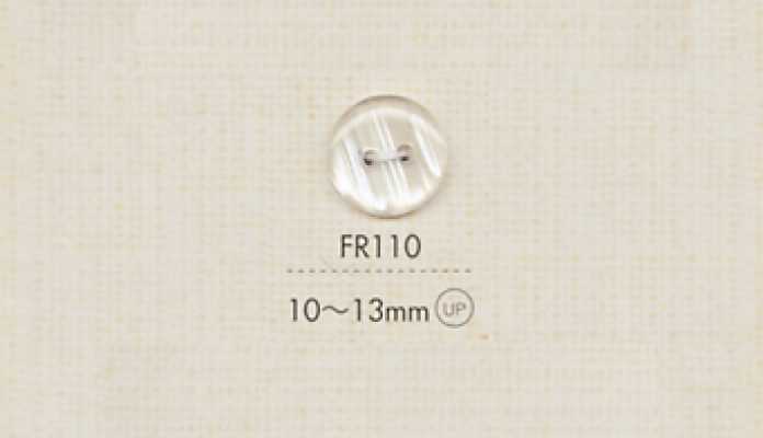 FR110 DAIYA BUTTONS Transparenter Zweilochknopf (geripptes Muster)