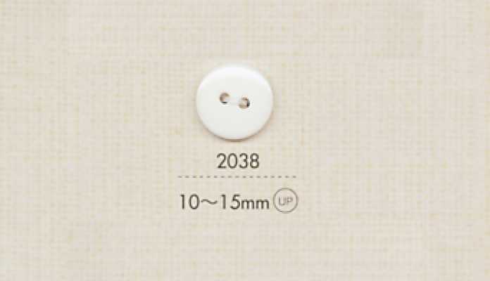 2038 DAIYA BUTTONS Flacher Polyesterknopf mit zwei Löchern