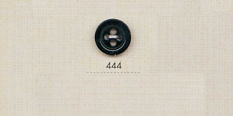 444 DAIYA BUTTONS Vierloch-Knopf in Büffelhorn-Optik aus Polyester (Schwarz)
