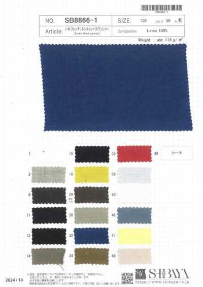 SB8866-1 1/60 Französischer Leinen-Canvas, Waschfinish