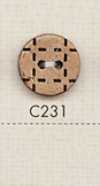 C231 Holzknopf Mit 2 Löchern Aus Natürlichem Material