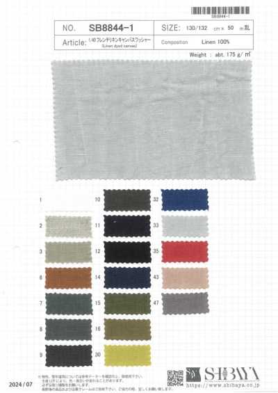 SB8844-1 1/40 Französisches Leinen-Canvas, Waschfinish