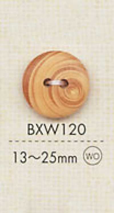 BXW120 Knopf aus Naturholz mit 2 Löchern