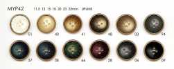 MYP42 Eleganter antikgoldener Vierloch-Polyesterknopf