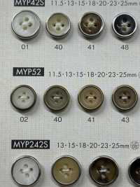 MYP52S Eleganter Silberner 4-Loch-Polyesterknopf[Taste] DAIYA BUTTON(DAIYA BUTTON) Sub-Foto