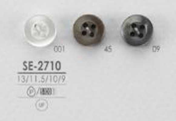 SE-2710 Einfacher Polyesterknopf in Muscheloptik mit vier Löchern für Hemden und Blusen