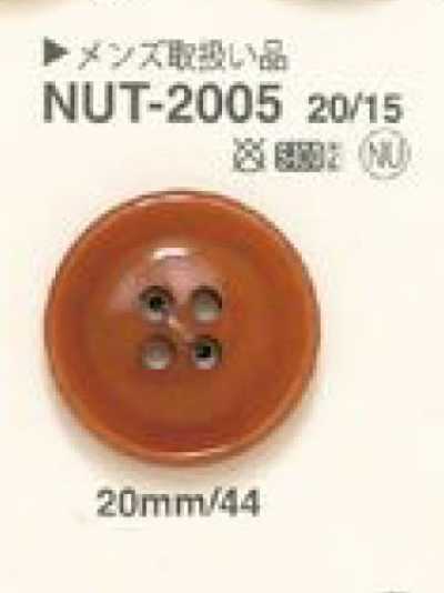 NUT-2005 4-Loch-Knopf aus Naturmaterial Nuss