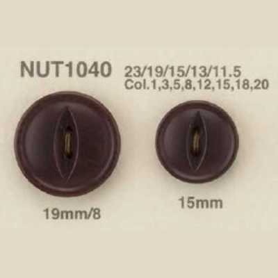 NUT-1040 Katzenaugen-Knopf mit 2 Löchern aus Naturmaterial Nuss