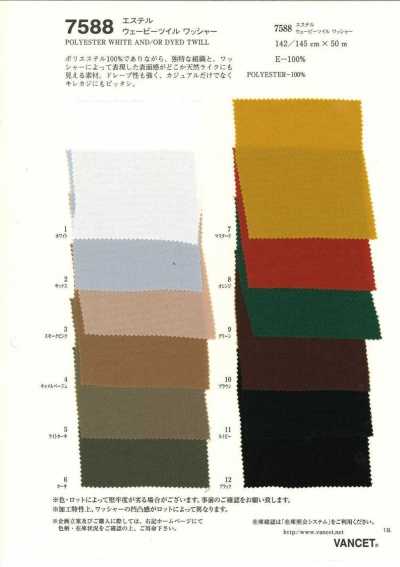 7588 Polyester-Wellenköper mit Waschfinish