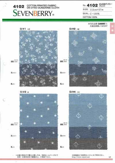 4102 SEVENBERRY® 20s garngefärbter Dungaree-Druck