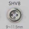 SHV8 4-Loch-Muschelknopf mit Rand
