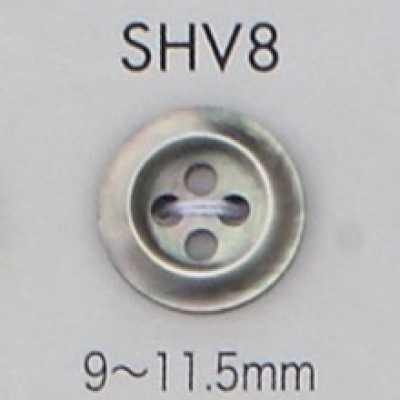 SHV8 4-Loch-Muschelknopf mit Rand