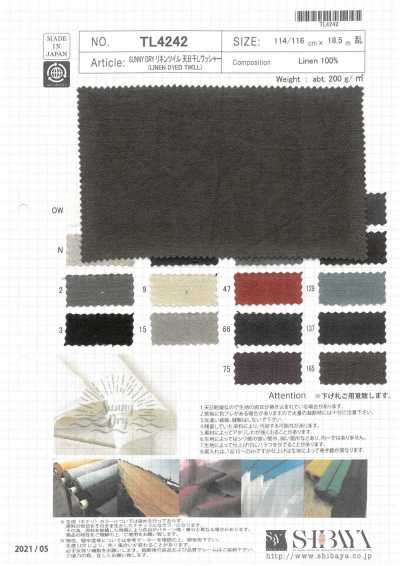 TL4242 SUNNY DRY Leinen-Twill mit sonnengetrocknetem Waschfinish