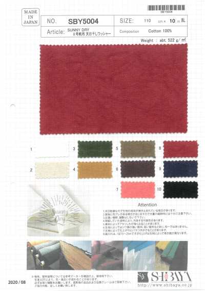 SBY5004 SUNNY DRY Nr. 8 Canvas mit sonnengetrocknetem Wasch-Finish