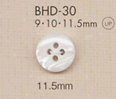 BHD30 DAIYA BUTTONS Schlagfester Vierloch-RIVER-Knopf in Muscheloptik aus Polyester