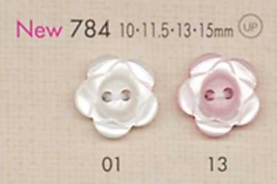 784 DAIYA BUTTONS Blütenförmiger Polyesterknopf mit zwei Löchern