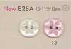 828A DAIYA BUTTONS Knopf mit Blumenmuster und zwei Löchern aus Polyester