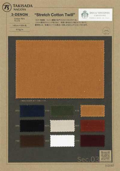 3-DENON DUCA VISCONTI Stretch-Baumwoll-Twill
