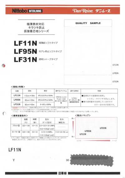 LF11N Anti-Glanz temporäre aufbügelbare Einlagenserie für ultradünne Materialien, ultrasoftes Modell