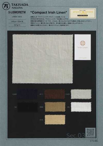 3-LISMORETW SPENCE BRYSON IRISCHES LEINEN GEWASCHENES IRISCHES LEINEN Irisches Leinen mit Waschfinish Leinen-Twill