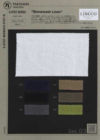 3-5757-WASH Belgisches Leinen Tropical Stonewash-Leinen Libeco