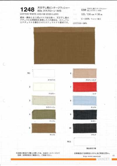 1248 Sonnengereifter Stil, Vintage-Wash-Finish, 80er Slub Lawn, Breitware
