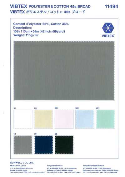11494 VIBTEX Polyester/Baumwolle 45s Popeline