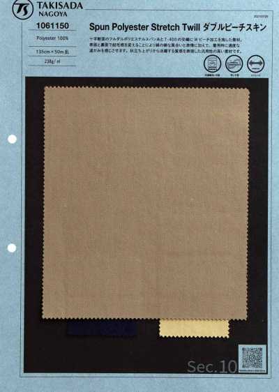 1061150 Stretch-Twill aus gesponnenem Polyester mit doppelter Peach-Skin-Oberfläche