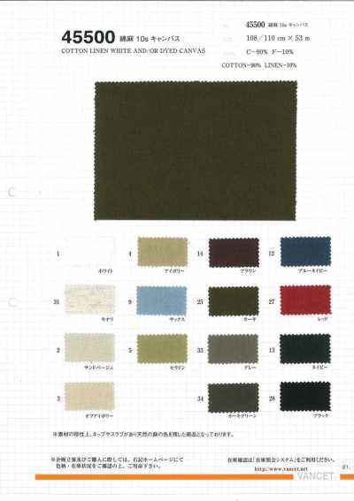 45500 Baumwoll-Leinen 10s-Canvas