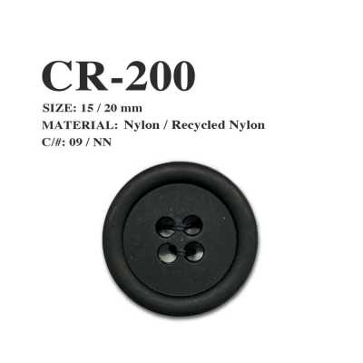 CR-200 4-Loch-Knopf aus recyceltem Nylon in Fischernetz-Optik