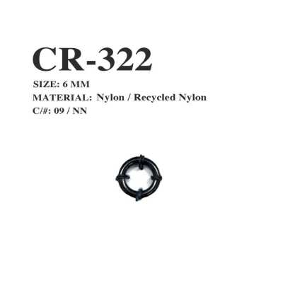 CR-322 Fischernetz-Kordelende aus recyceltem Nylon, Ringtyp